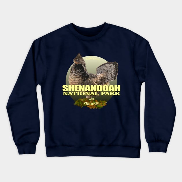 Shenandoah National Park (ruffed grouse) Crewneck Sweatshirt by grayrider